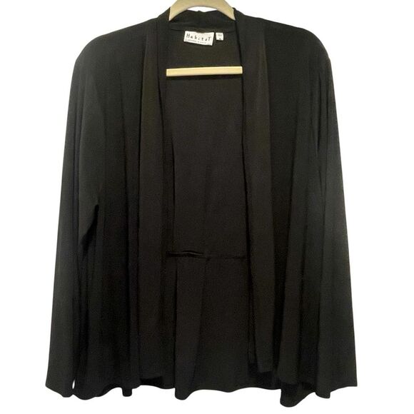 Habitat Black Stretch Kimono Drape Cardigan Jacket Women’s Size XL Minimalist - Picture 1 of 4